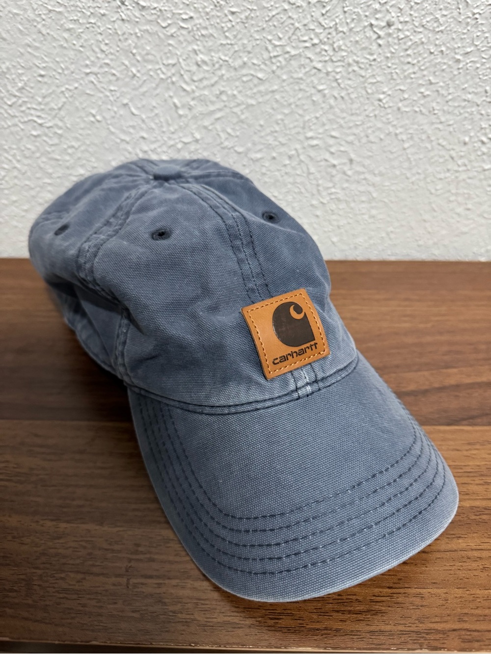 Carhartt Washed Blue Canvas Patch Logo Baseball Cap
